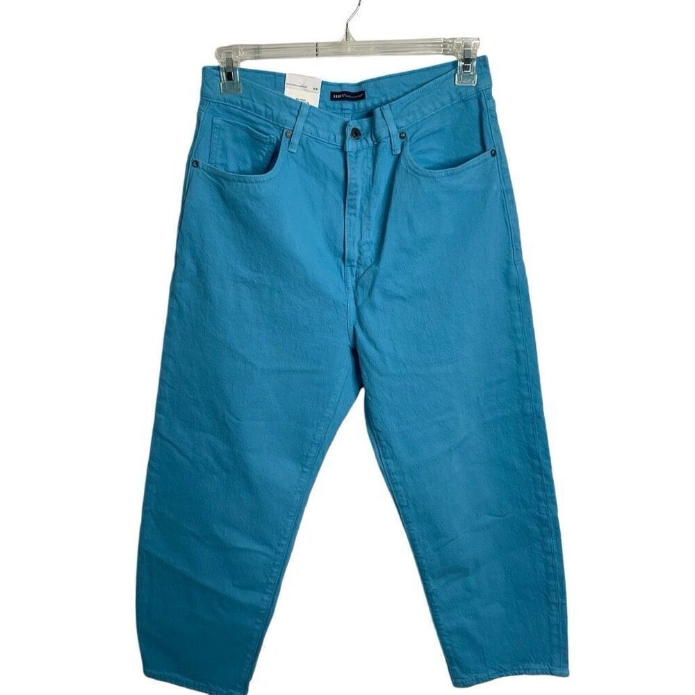 Levi’s Made & Crafted Womens Barrel Crop Jeans Teal 29 Relaxed Organic Cotton